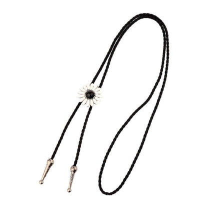 Men Bolo Tie Alloy Polyester Cowboy Flower Gemstones Shirts Sweaters Accessories