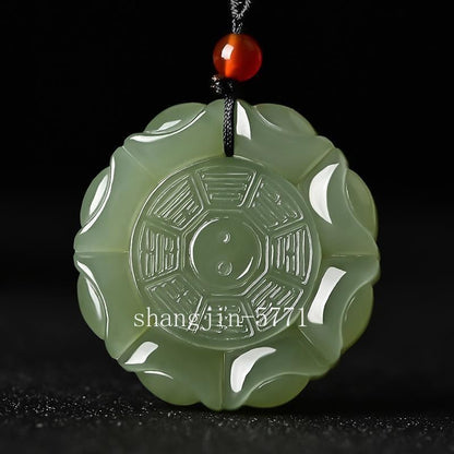 New Nephrite Jade Ba Gua Yin Yang Pendant Unisex Luck Jade Jewelry‌