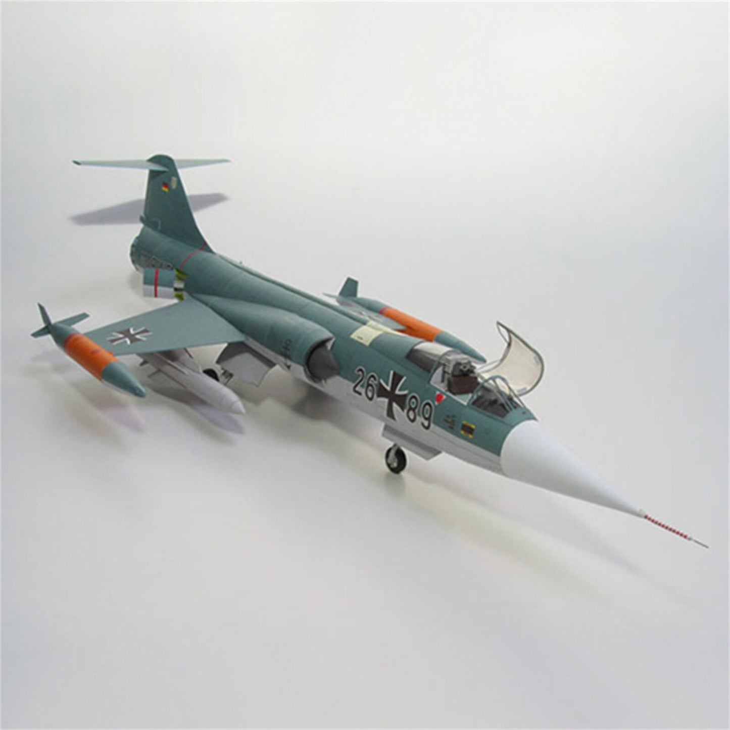 DIY 1/33 Scale US F-104G Star Air Fighter Plane Paper Model Military Puzzle Set