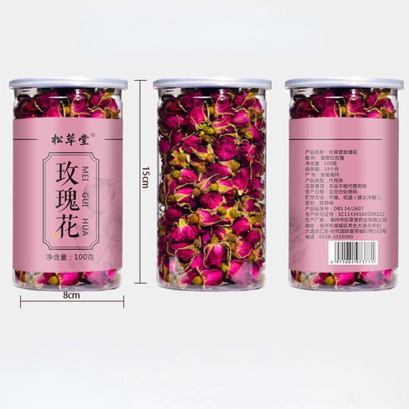 100g Rose Tea Organic Healthy Herbal Flower Tea Canned Ping Yin Mei Gui Cha Tea