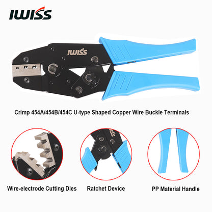 IWISS IWS-02B 1-6mm2 Wire Clamp Pliers Wire Terminal Crimping Tool for 3-10A