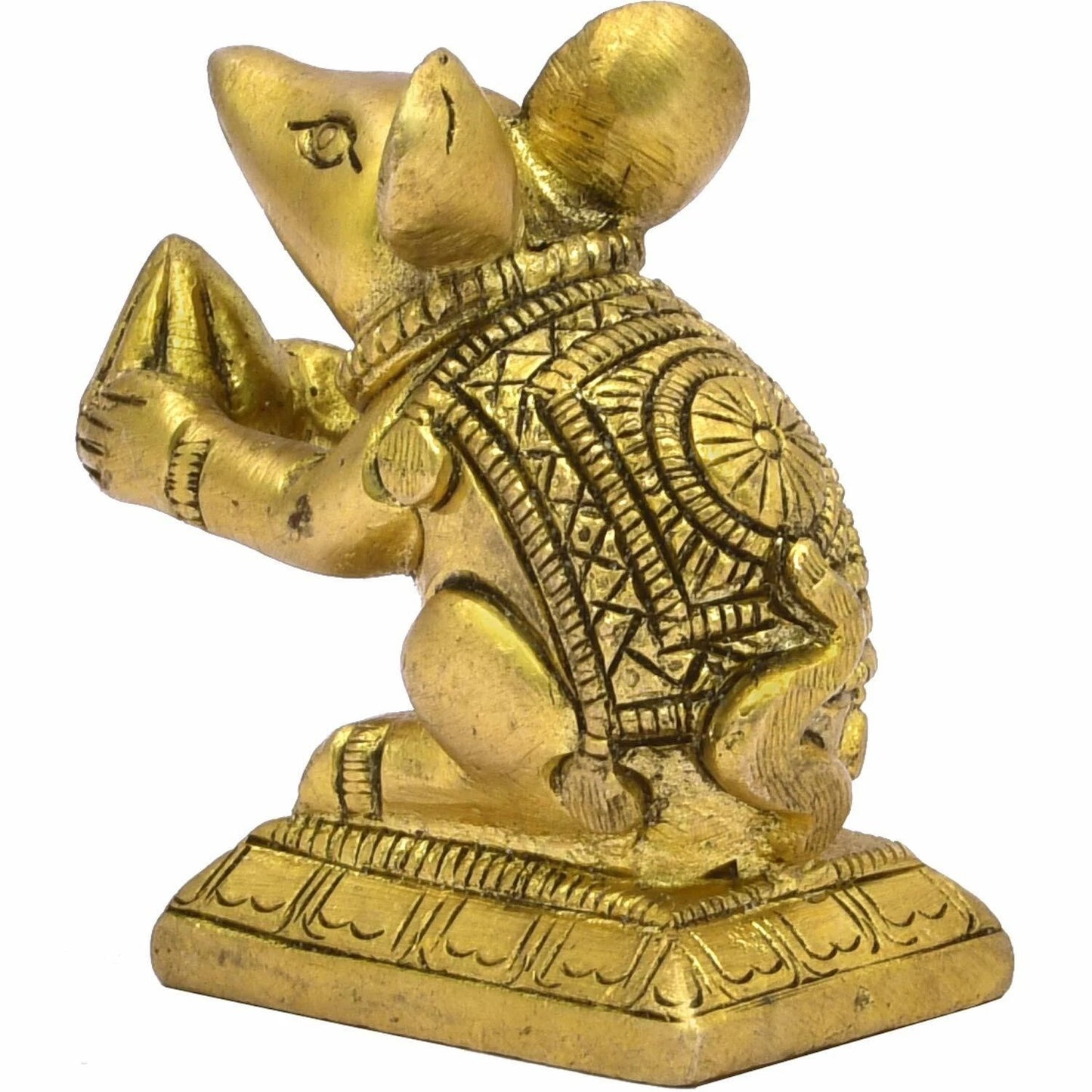 Brass Lord Ganesha Vaahana Vehicle Mouse Idol Statue Sculpture Figurine Decor