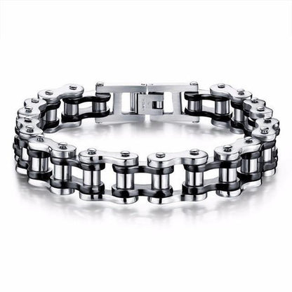 Solid Stainless Steel Motorcycle Bike Chain Design Bracelet Men's Jewelry 8.5 in