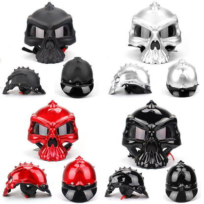 NEW Vintage Motorcycle Helmet Fashion Reversible Skull Half-Helmet For Men Women