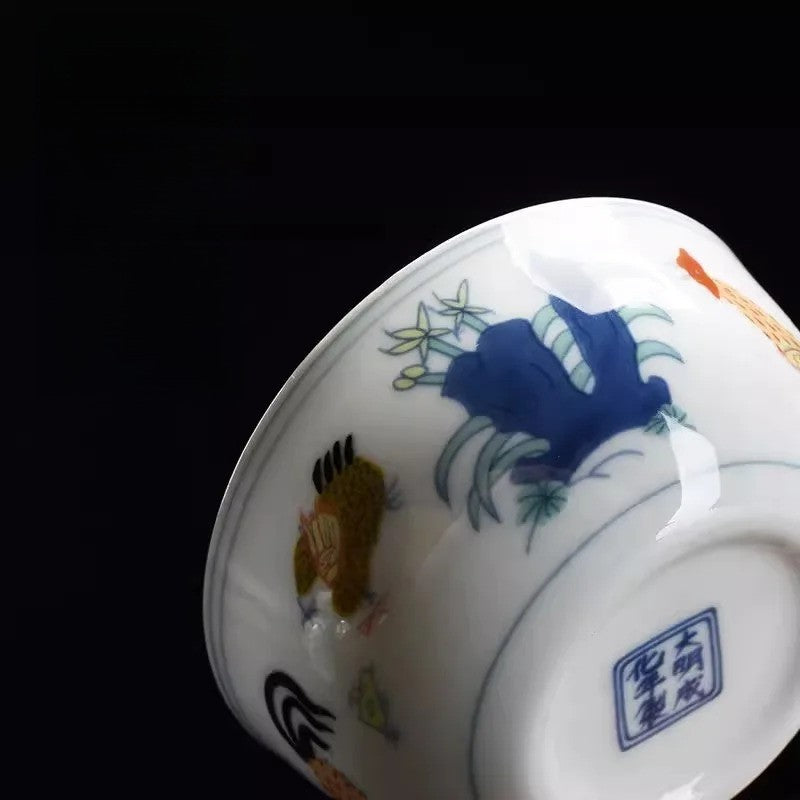 Exquisitely Ceramic Chinese Handmade Chicken Cup Tea Bowl Household Teaware