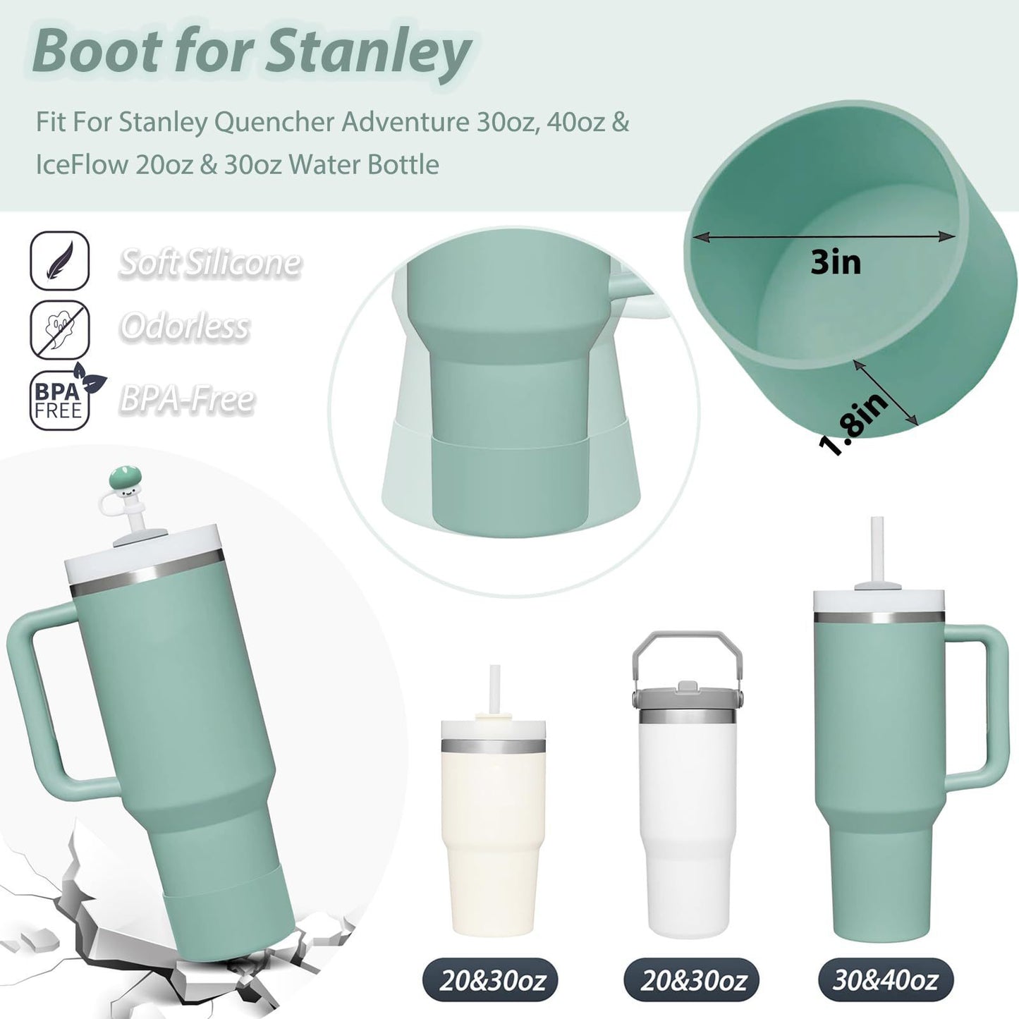 9Pcs Accessories Set for Stanley Cup 40 30oz Insulated Sleeve Travel Cup