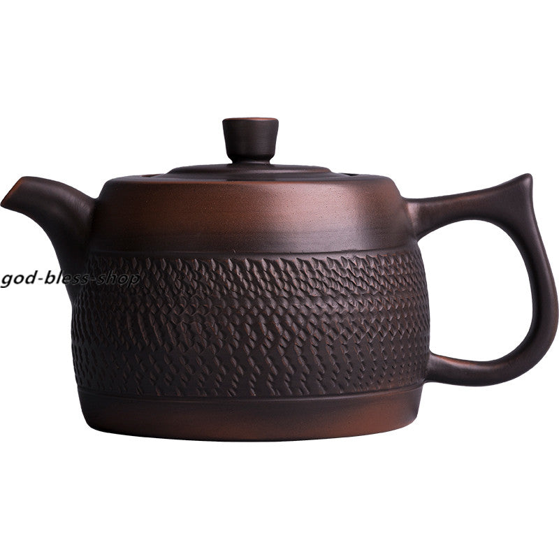 China JianShui Purple Pottery Tea Pot Creative Handmade Pot Xishi Ball Infuser