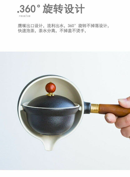 Chinese Automatic Rotating Kung Fu Tea Ceremony Set For Home Portable Drinkware