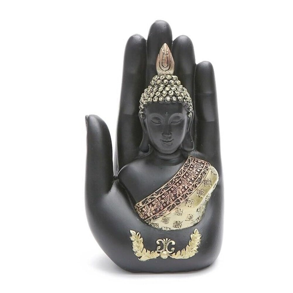 7.08" Buddha Sculpture Green Resin Hand Made Buddhism Statue Home Decoration