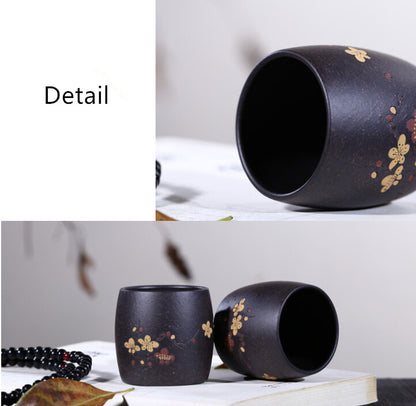 One Tea Cup Marked Floral Carved Handmade Authentic Yixing Zisha Kungfu Cup Tea