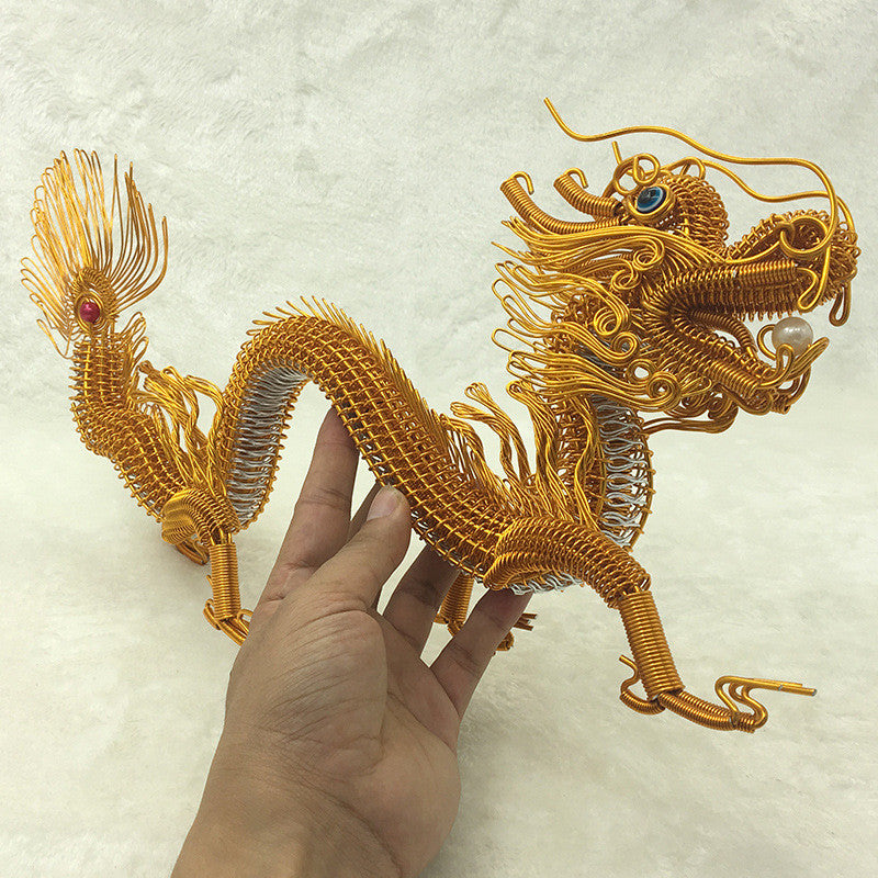 20" Dragon Hand Creative Arts And Crafts Aluminum Wire Dragon Model Ornaments