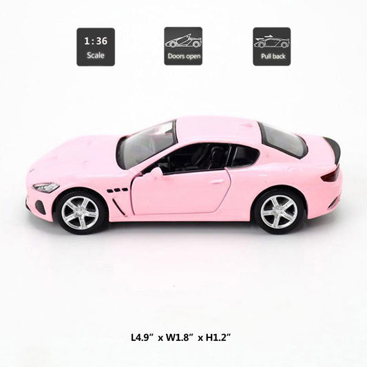 1:36 Maserati GranTurismo MC Model Car Diecast Toy Cars Door Open Kids Gift Pink