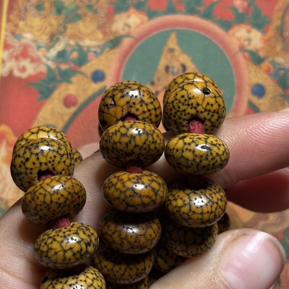 Tibetan Old Star Moon Mala 12mm 108 Prayer Beads Large Size