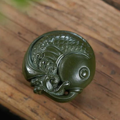Purple Clay Fish Tea Pet Tea Play Ornaments 4.2cm Tea Table Decoration Statue