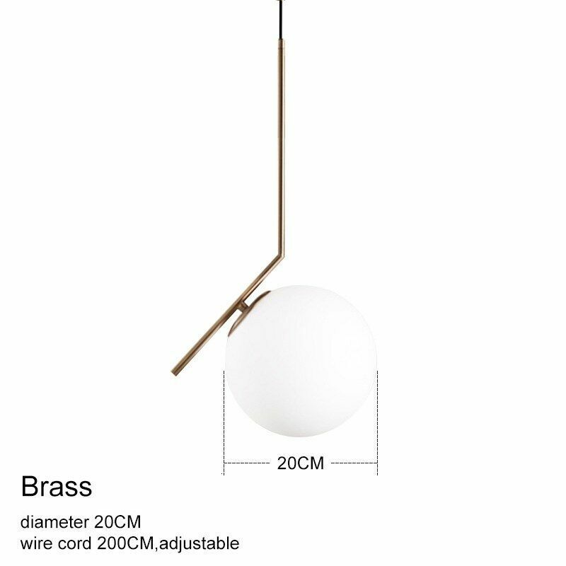 Pendant Lights Modern Glass Ball Home Dining Room Living Bedroom Hang Lamp Iron