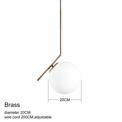 Pendant Lights Modern Glass Ball Home Dining Room Living Bedroom Hang Lamp Iron