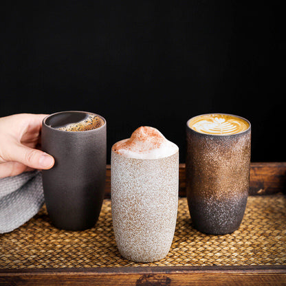 230ml Retro Coarse Pottery Espresso Coffee Cup Ceramic Teacup Mug Drinkware High