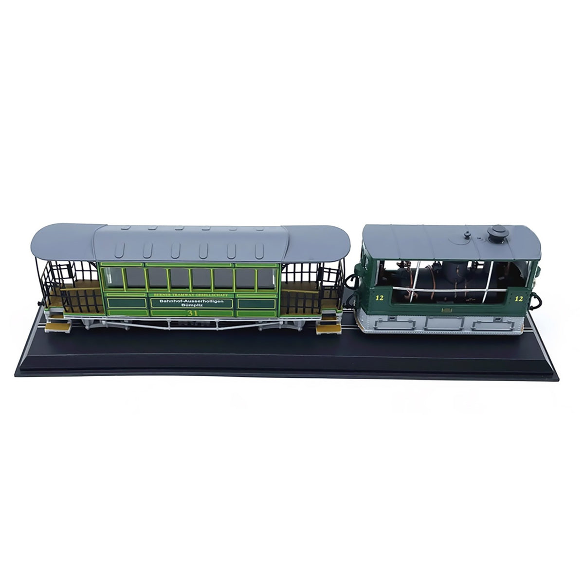 1:87 20cm 1894 Swiss G3-3 Rail Tram Vintage Steam Locomotive Plastic Model Tram