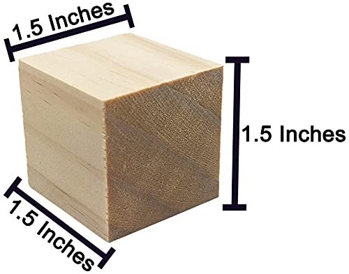 40 Pack Unfinished 1.5" Birch Wood Blocks -Smooth & Sanded Surface