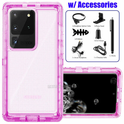 For Samsung Galaxy S20 Ultra Plus Transparent Case Clear Phone Cover + Accessory