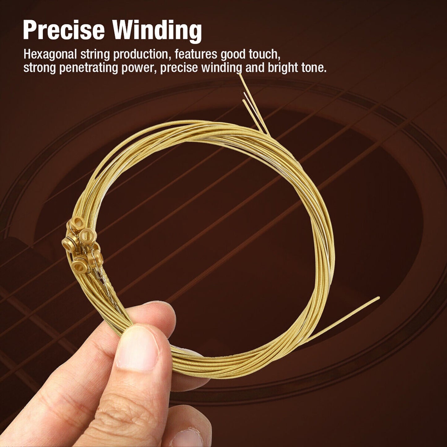 3 Pack of 6 Guitar Strings Replacement Steel String for Acoustic Guitar 1st-6th