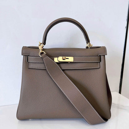 25/28) Real Leather Small Flap Briefcase Tote Shoulder Bag Purse Handbag Fashion