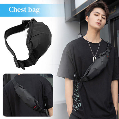 Men's Sling Backpack Oxford Waterproof Outdoor Crossbody Bag Daypack Waist Pack
