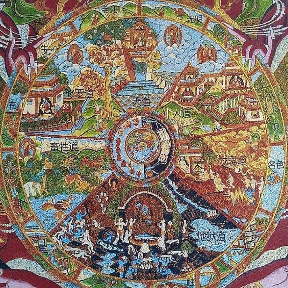 Buddhist Guardian Silk Painting Home Decoration
