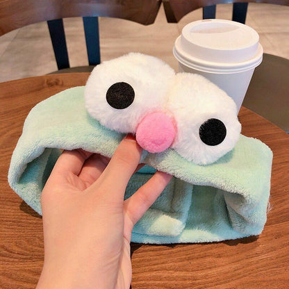 Hairbands Wash Face Women Soft Warm Coral Fleece Bow Animal Ear Hair Accessories