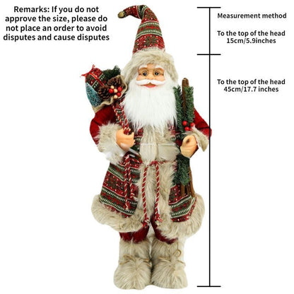 Christmas Ornaments 30-45cm Large Santa Claus Dolls Standing Figurine Home Decor