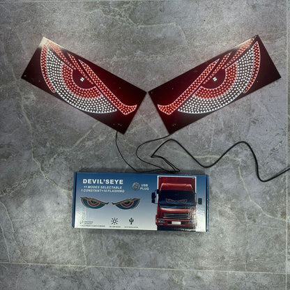 Car usb dynamic devil's eye light sticker car led display decorative light