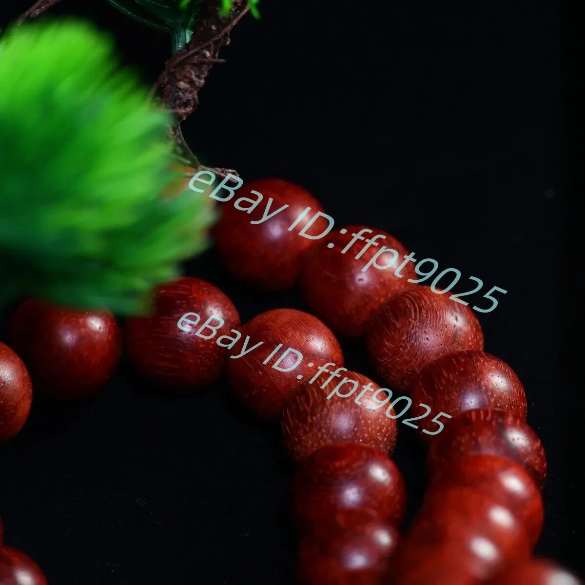 20mm*59 Natural Red Pear Wood Beads Necklace Meditation Buddha Prayer Beads