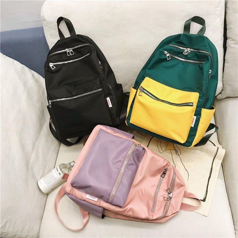 Women Backpack Fashion Nylon School Bag Female Casual Large Travel Bag Polyester