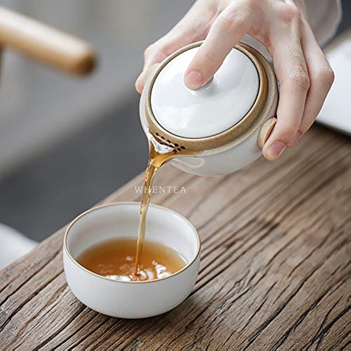 White Glaze Portable Kungfu Tea Set Ceramic Tea for One Set A Minimalist Look
