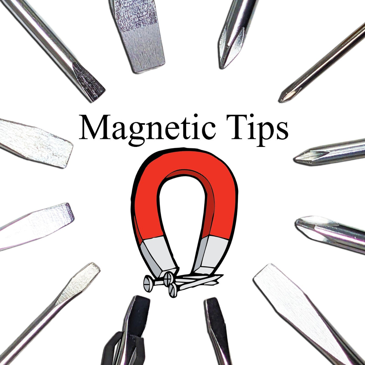 12 Piece Magnetic Screwdriver Set, Includes 8 Slotted & 4 Phillips Screwdrivers
