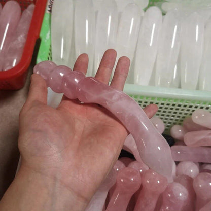 Natural Rose Quartz Crystal Massage Yoni Wand Gemstone for Woman Health Healing