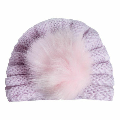 Baby Hat Knitted Winter Girls Bonnet Beanie Turban Newborn Cap Boys Accessories