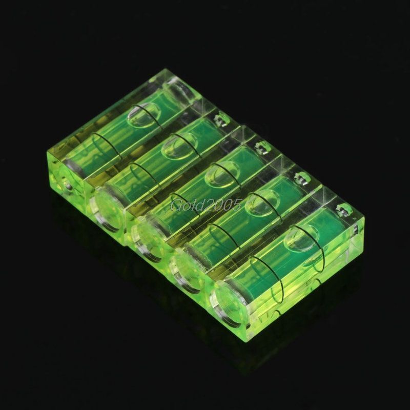 Bubble Spirit Level 5Pcs Universal VIAL Square Tripod Measuring Tools 10x10x29mm