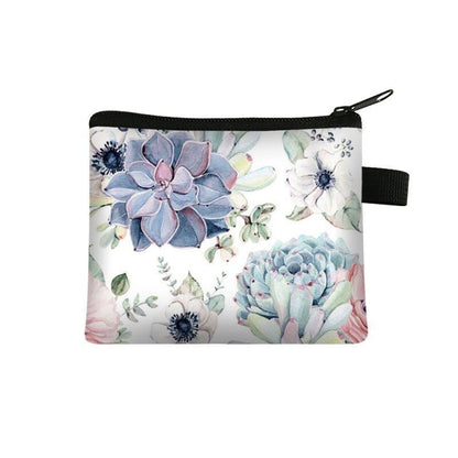 Floral Print 13.5*11 CM Cosmetic Bag Napkin Organizer Coin Card Lipstick Pouches