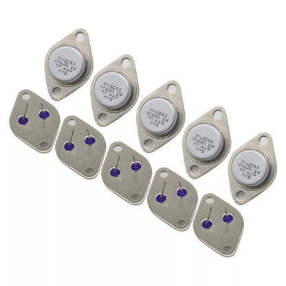 10X 2N3055 Transistor NPN TO-3 15A 60V 115W Power Switch Amplifier Metal Case