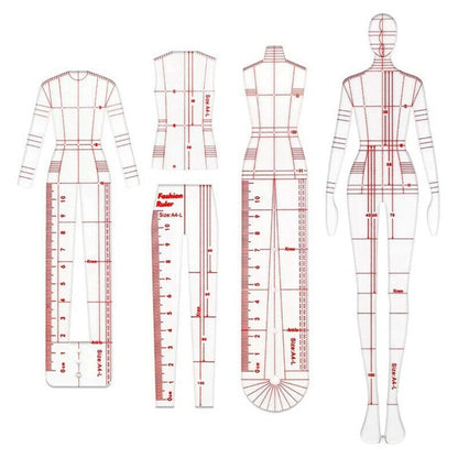 Sketching Templates Fashion Illustration Ruler Sewing Clothing Humanoid Patterns
