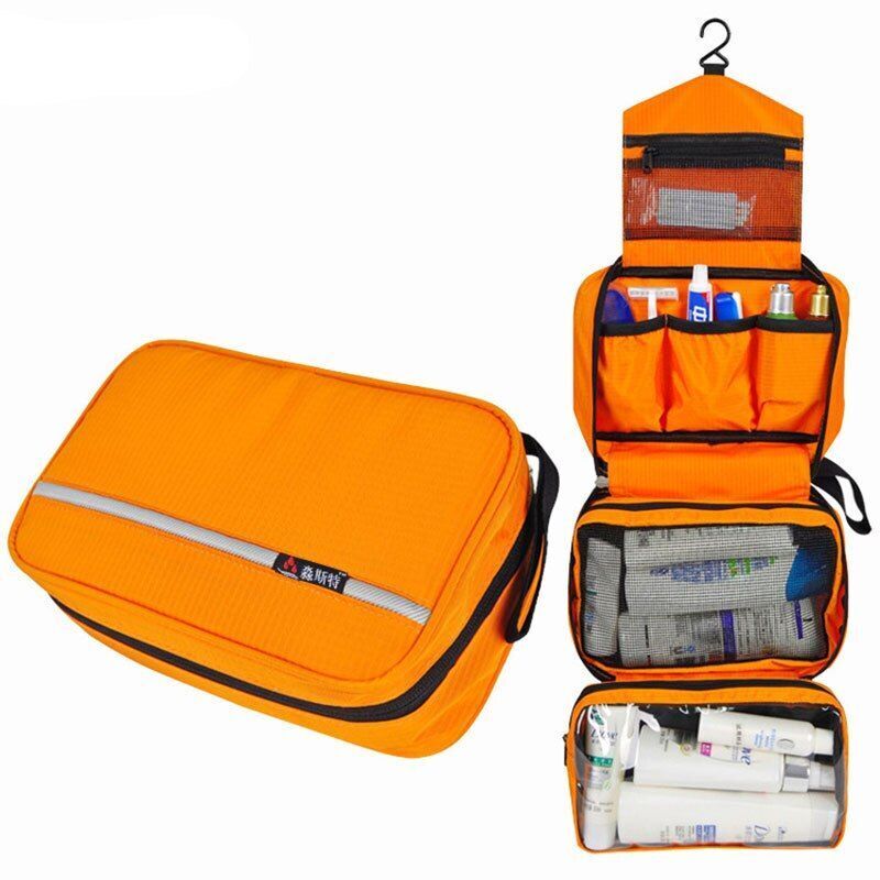 Waterproof Travel Toiletry Makeup Bag Foldable Ladies Shower Bag Hook 24*16*8 CM