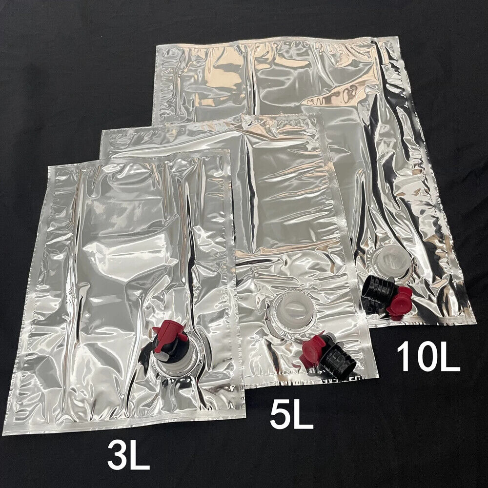 Aluminum Foil 10Pcs Sealed Wine Bags Beer Water Storage Light Faucet Inflatables