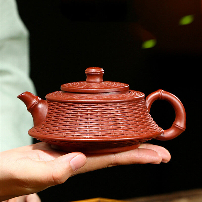 Handmade Tea Pot Original Ore Yixing Zisha Dahongpao Clay Marked Pot Engraved