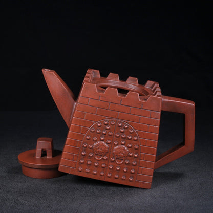 Chinese Yixing Zisha Clay Handmade Exquisite Teapot （长城 底款：徐汉棠）