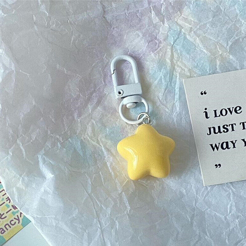 1Pc Cute Star Keychains Headphone Cover Keyring Cartoon Charm Bag Pendants Charm