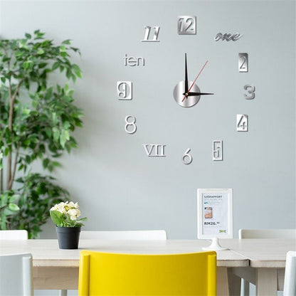 DIY Wall Clocks Creative Acrylic Punch-Free Luminous Living Room Home Decor 16in