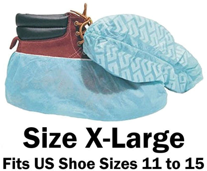 25 Pairs SIZE X-LARGE (US Shoe Sizes 11 to 15) Disposable Shoe Covers Non-Ski...