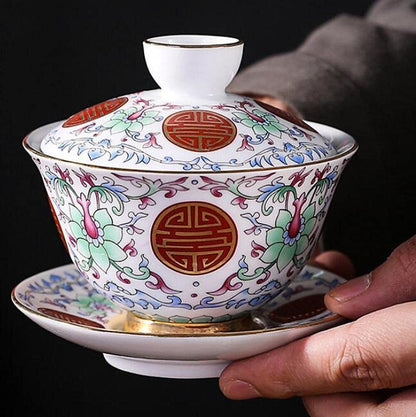 150ml Chinese Retro Gaiwan Bowl Tea Cup Kung Fu Tea Set Tea