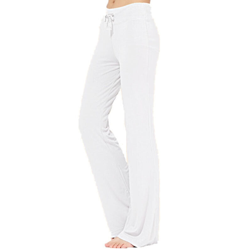 Women Casual Flared Trousers Long Pants Baggy Elastic Yoga Dance Sports Pants